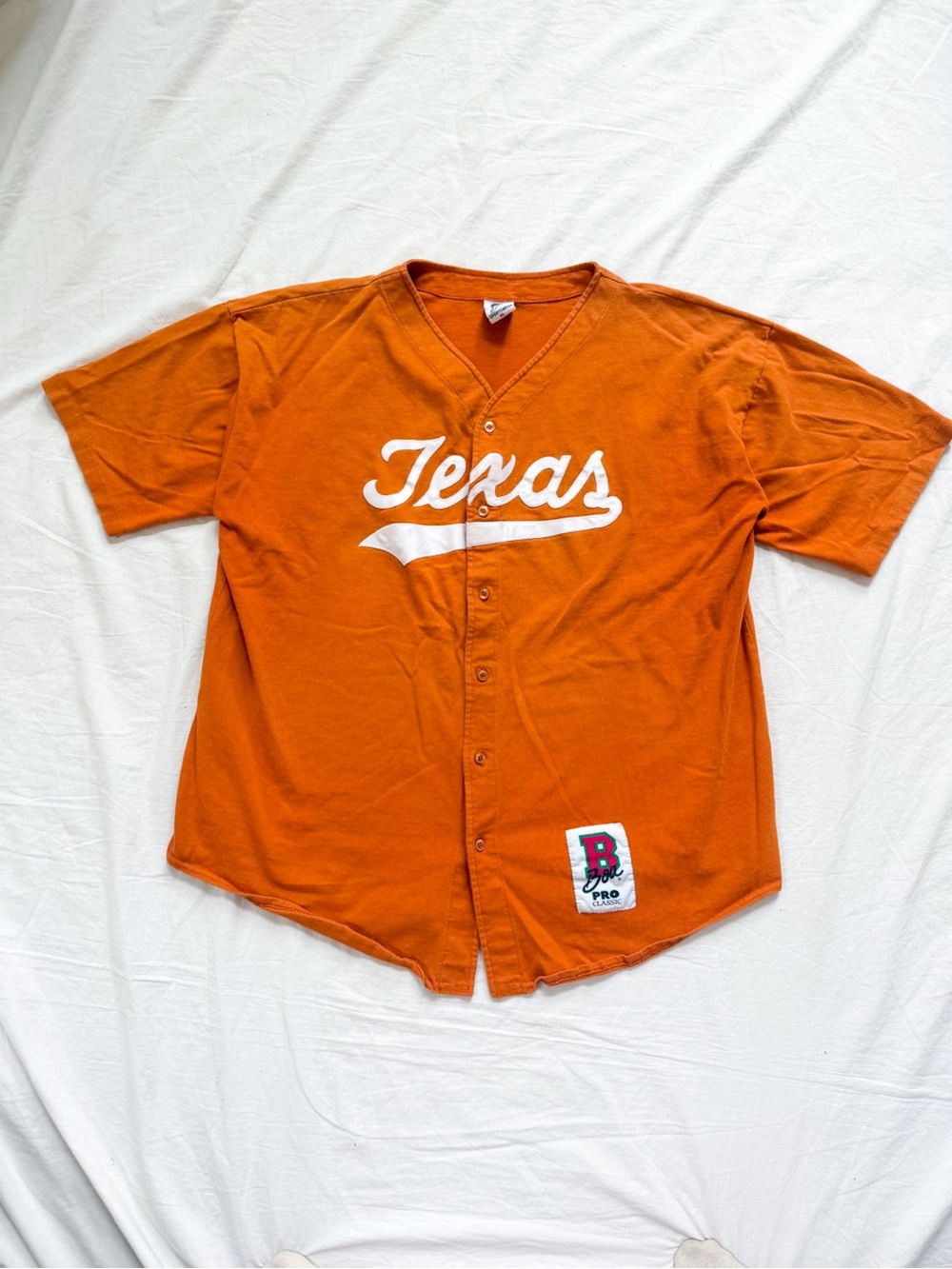 Texas Script Button-Up Jersey in Orange